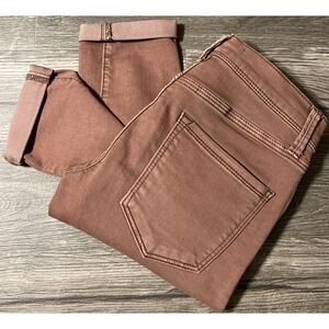 Free People Roller Cropped Skinny Low Rise Jeans‎ Dusty Rose Size 25 (26x25)